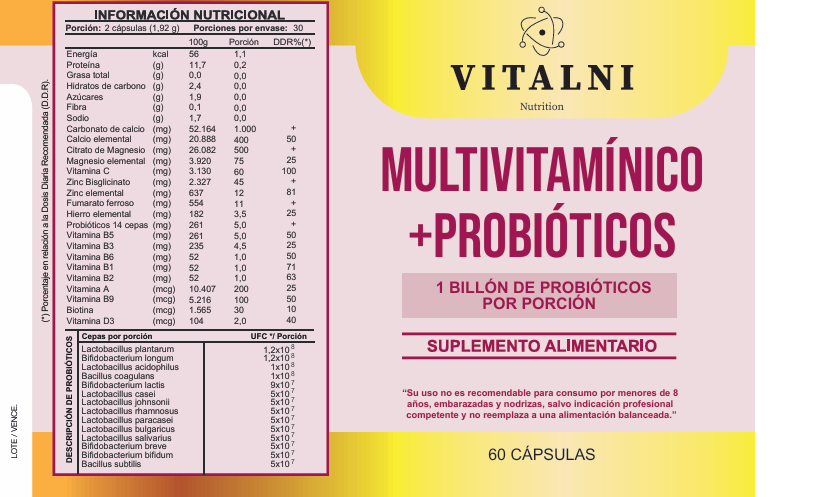 MULTIVITAMÍNICO + PROBIOTICOS 14 CEPAS